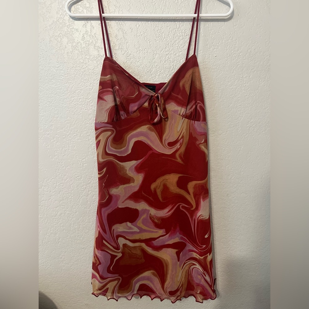Urban Outfitters Red and Pink Swirl Dress